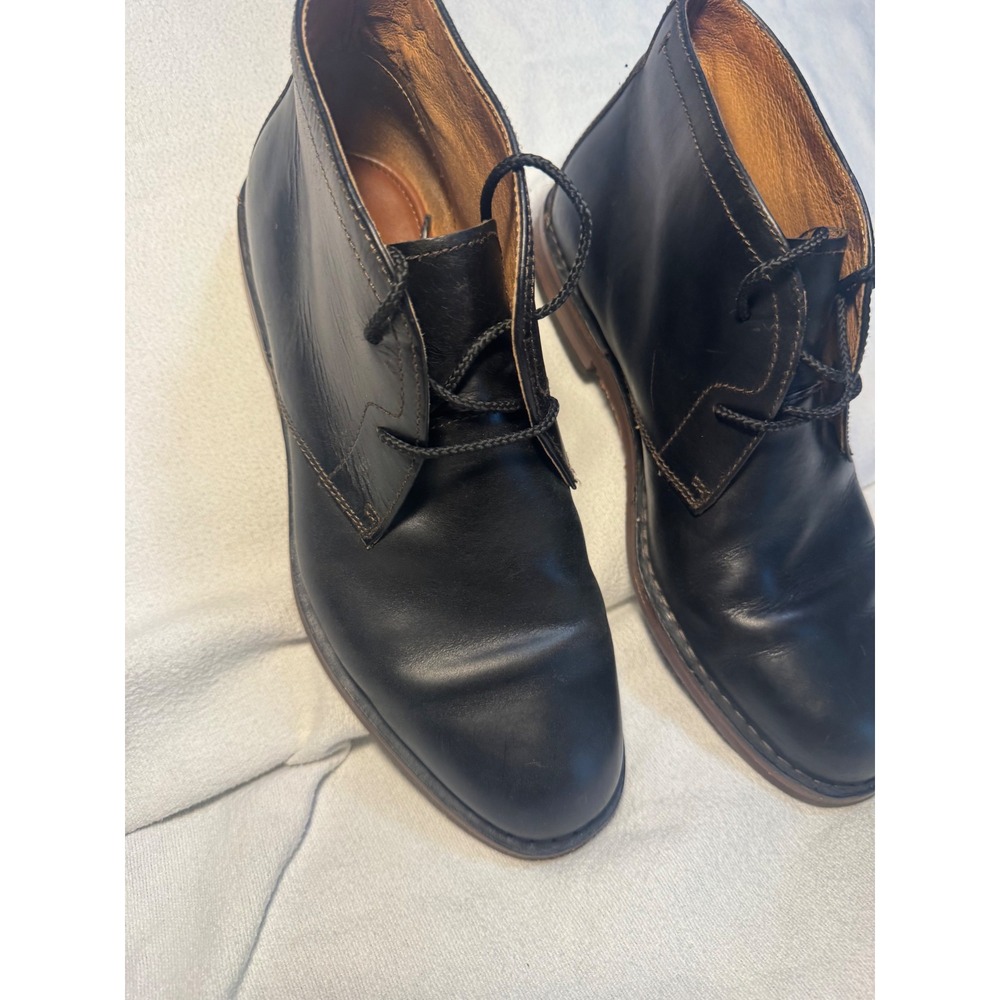 Trask Mens Black Leather Chukka Boots Vibram Sole Lace Up Round Toe